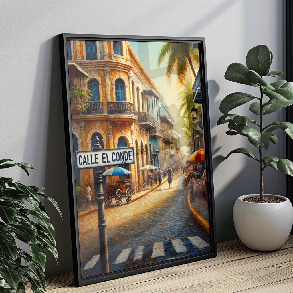 Calle El Conde Street Sign Print: Santo Domingo Colonial Zone Travel Poster