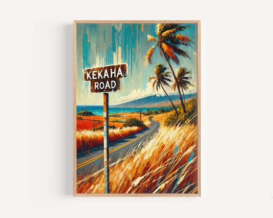 Kekaha Road Print - Kauai Wall Art Travel Poster, Hawaii Gift, Housewarming Decor, Tropical Landscape Printable Art