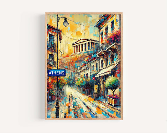 Greece Gift Athens Wall Art Print - Travel Poster of Greece, European Artwork, Housewarming Decor, Athens Travel Print, Unique Europe Gift