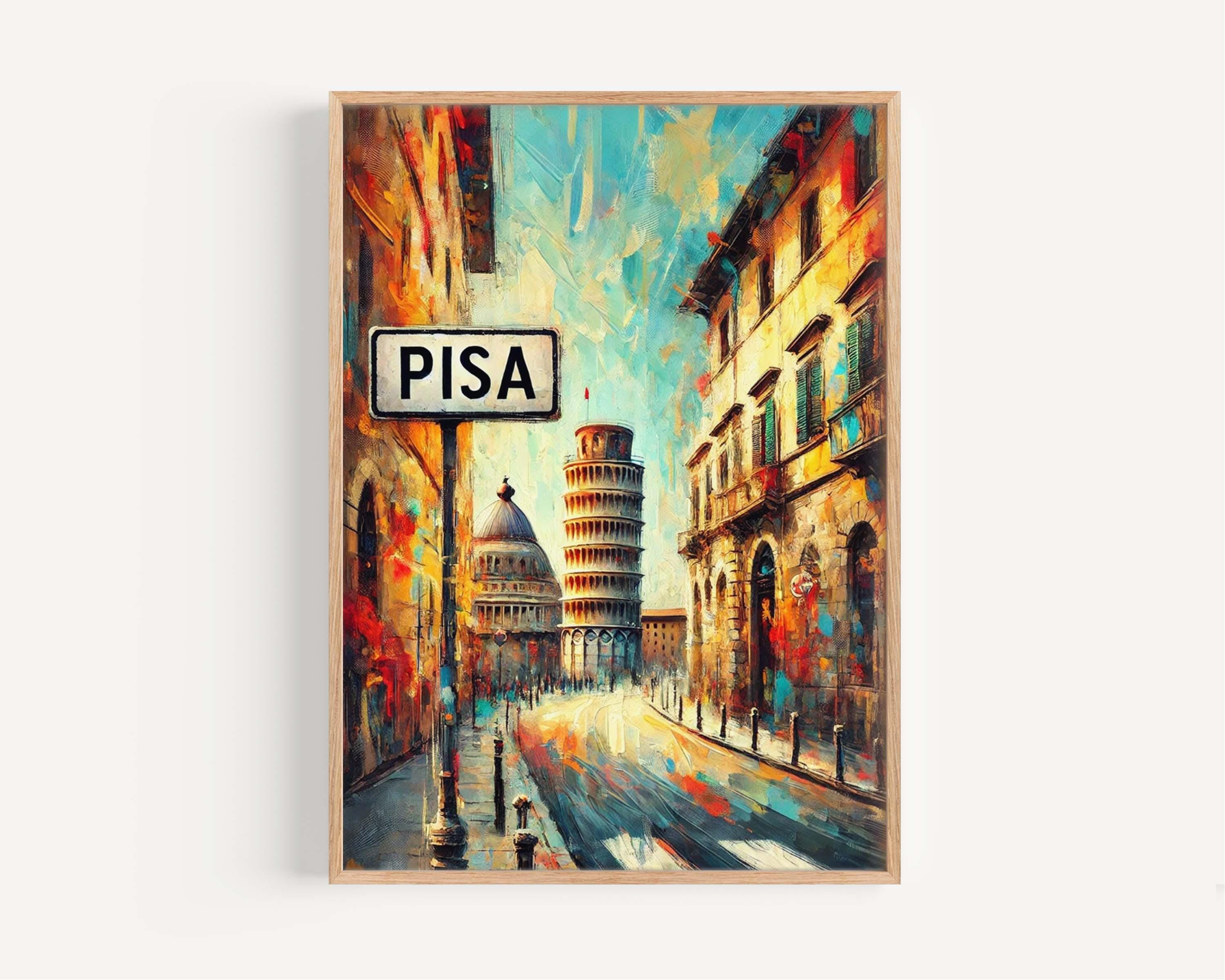 Pisa Art Wall Decor - Italian Travel Print, Leaning Tower of Pisa Poster, European Artwork, Italy Gift & Housewarming Present