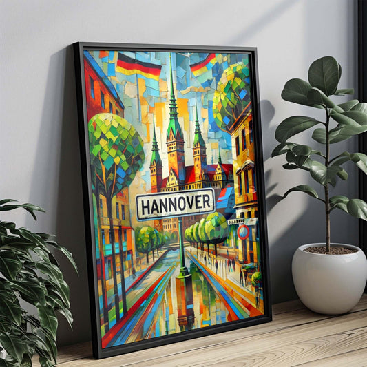 Hannover Art Wall Print – Germany City Travel Poster, European Home Decor, Housewarming Gift, Modern Minimalist German Artwork