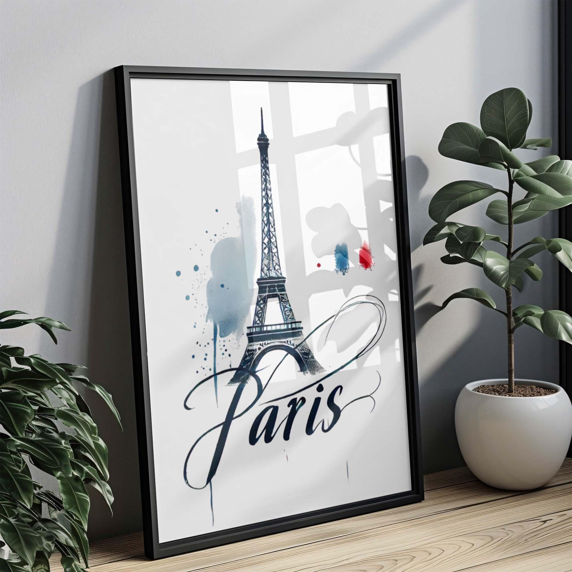 Eiffel Tower Print Paris Wall Art, Travel Decor, France Gift, Home & College Room Decor, Housewarming Present, Parisian Style Illustration
