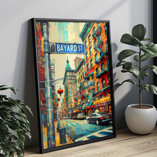 Bayard St Print Manhattan Wall Art, NYC Travel Poster, New York City Gift, Bayard Street Home Decor, Housewarming & Manhattan Map Art