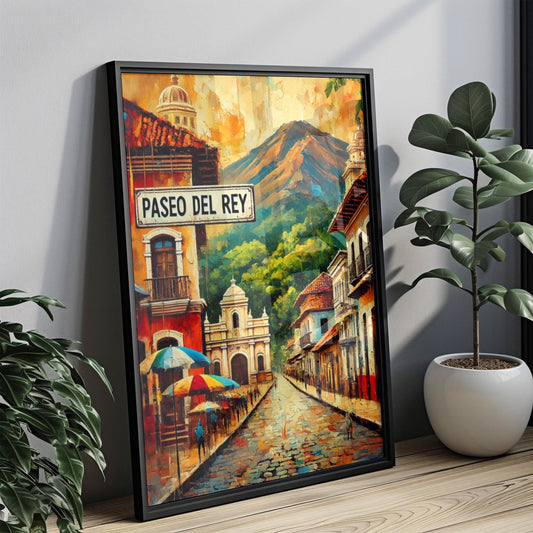 Paseo del Rey Wall Art, Managua Print, Nicaragua Souvenir, Travel Poster, Cultural Home Decor, Scenic Boulevard Art, Gift for Travelers