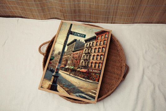 The Bowery Wall Art Print - Manhattan Travel Poster, New York City Decor, Housewarming Gift, Urban Style Wall Decor, Travel & City Artwork