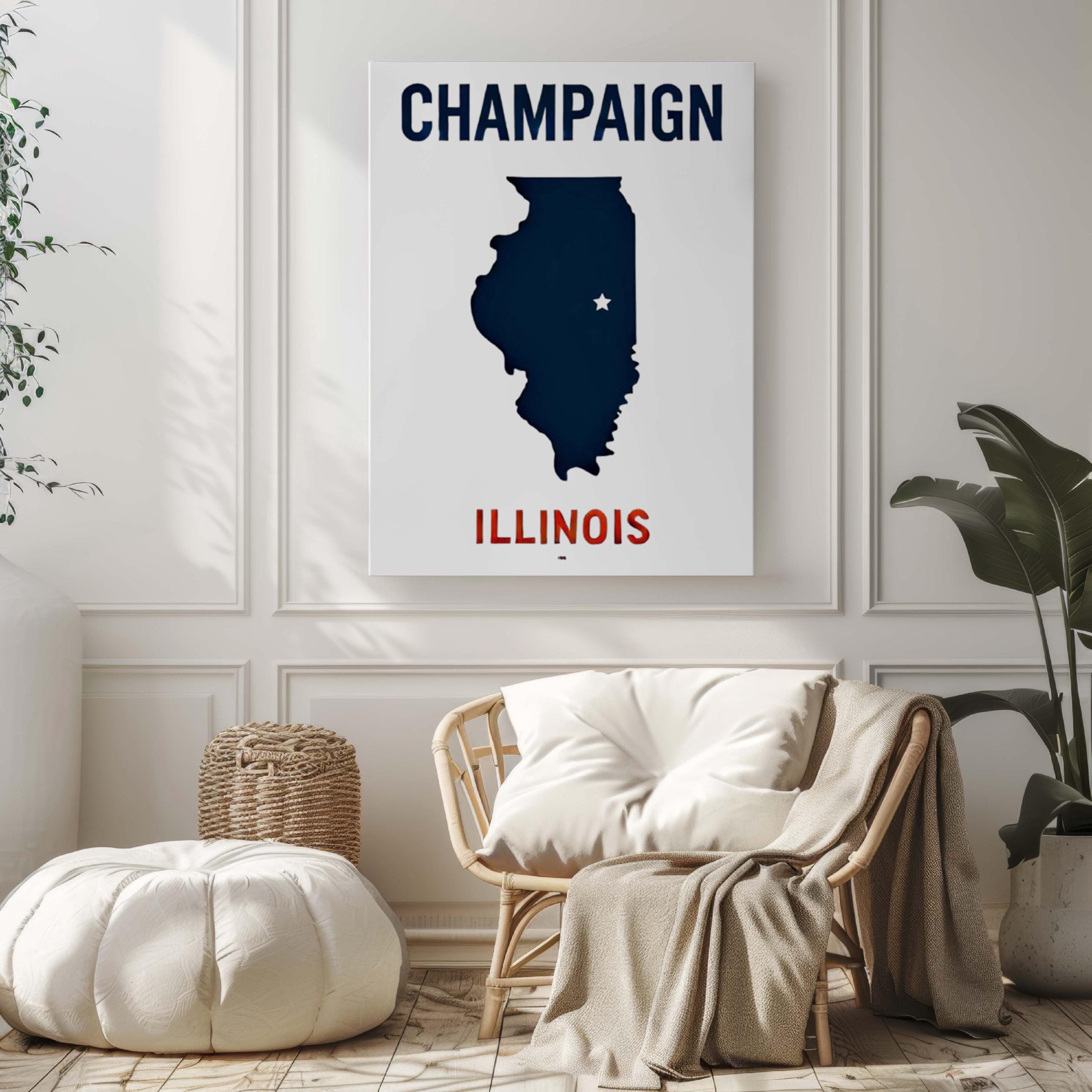 Champaign Map Print - Champaign, Illinois, USA