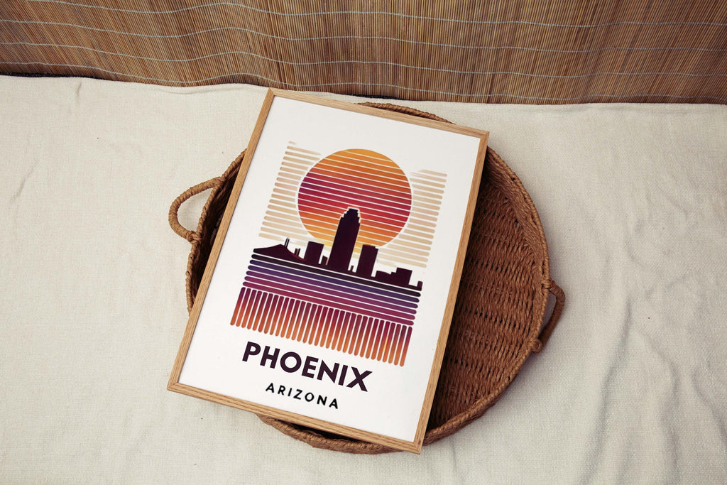 Phoenix Print Arizona Wall Art, Desert Home Decor, Travel Gift, Housewarming & Graduation Present, College Dorm Room Art