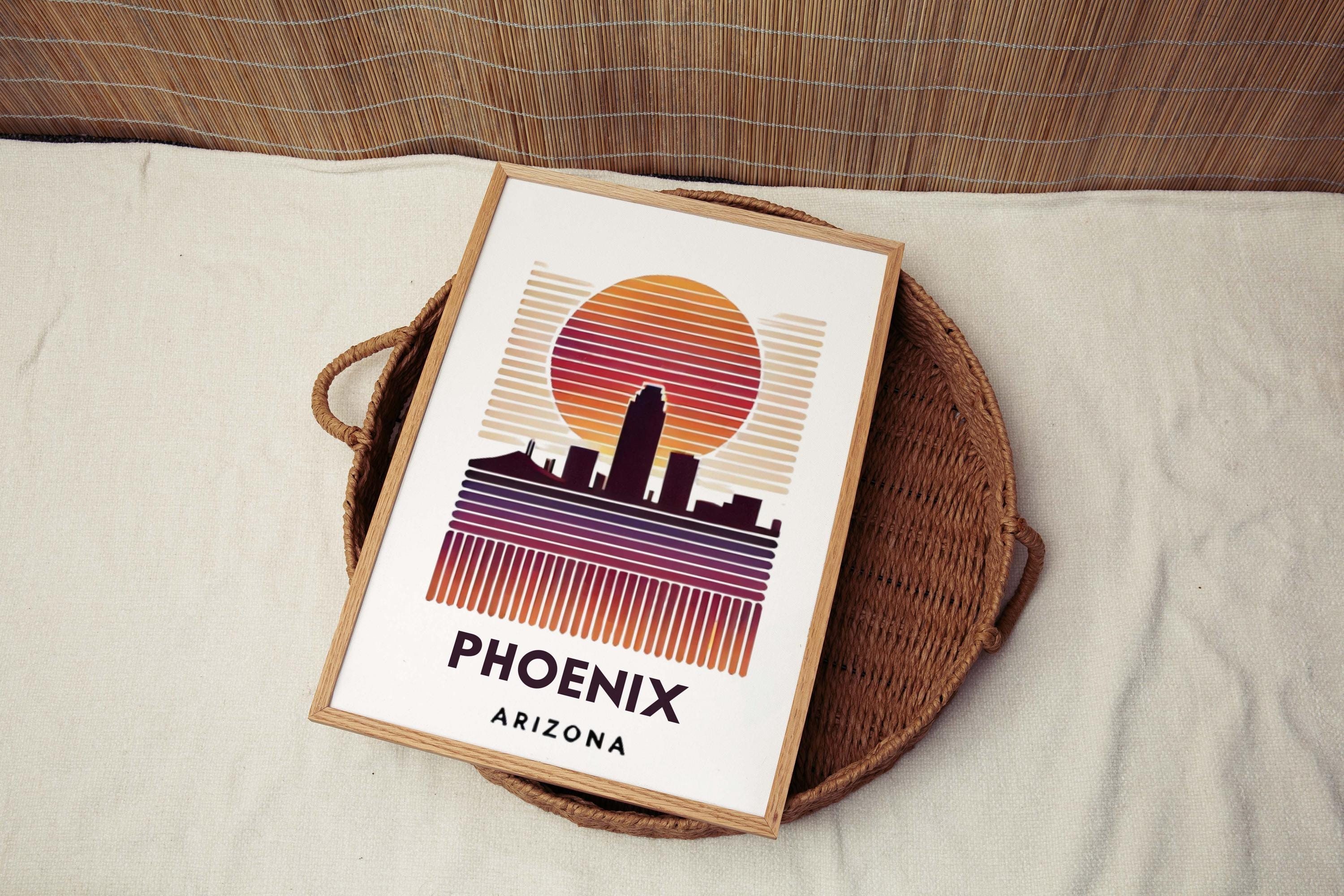 Phoenix Print Arizona Wall Art, Desert Home Decor, Travel Gift, Housewarming & Graduation Present, College Dorm Room Art