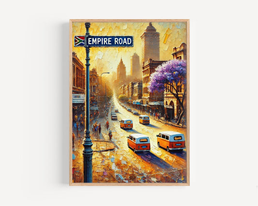 Empire Road Wall Art, Johannesburg City Print, South Africa Travel Poster, African Home Decor, Travel Gift for Travelers, Modern City Art