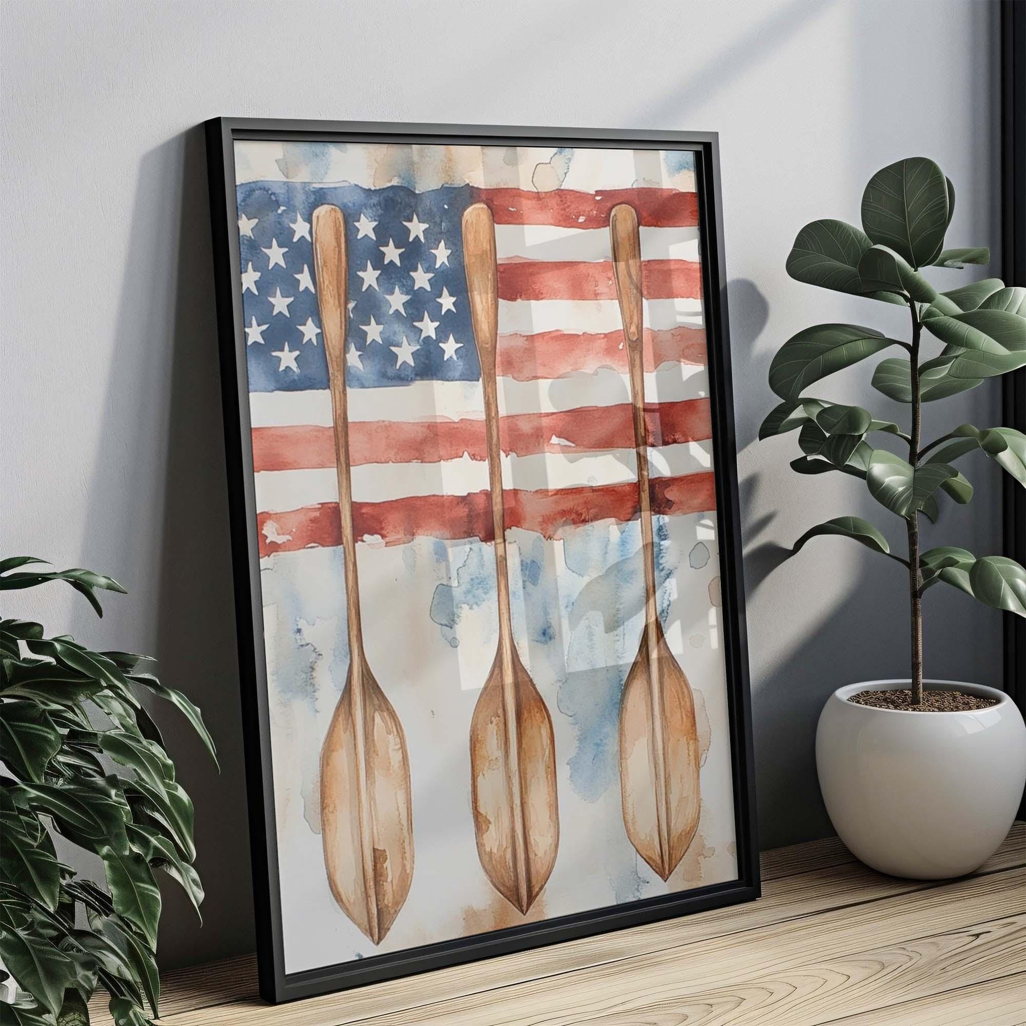 Boat Artwork Patriotic Canvas - USA