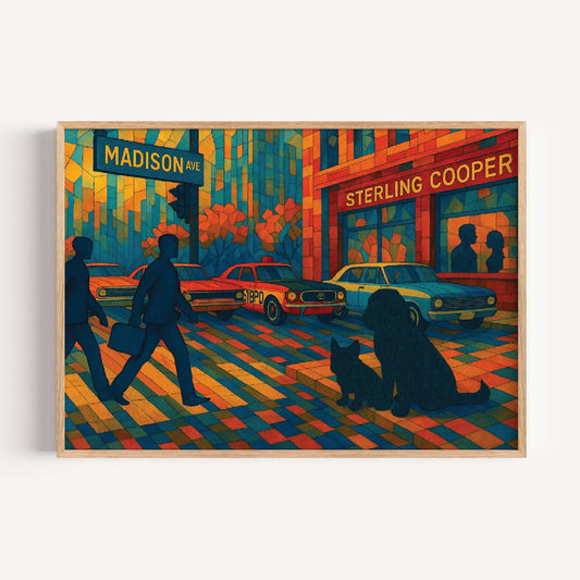 Robert Piece of Madison Street Wall Art, Custom Cityscape Painting, Modern Urban Decor, Sterling Cooper Inspired Artwork, Unique Home Gift