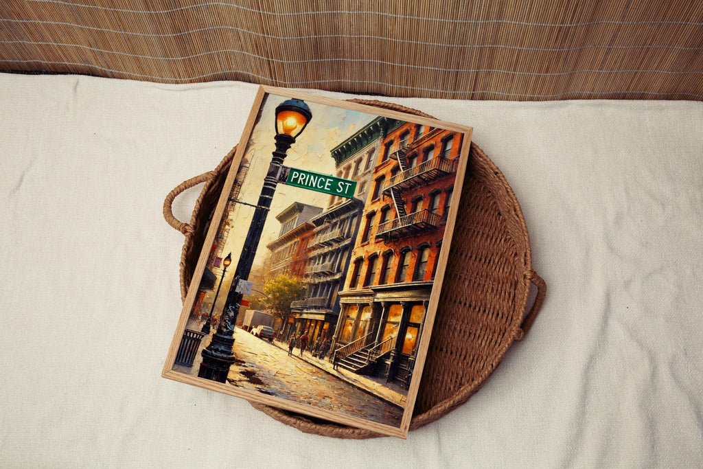 Prince Street Oil Painting Art Print: SoHo Manhattan NYC Travel Poster