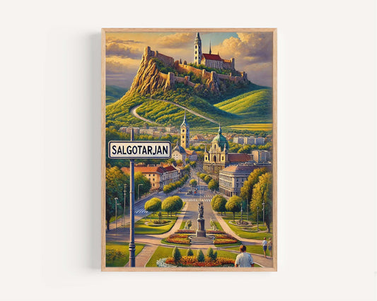 Salgotarjan Art Print - Hungary City Wall Art, Travel Poster, Housewarming Gift, Salgotarjan Travel Decor, Unique Hungary Artwork