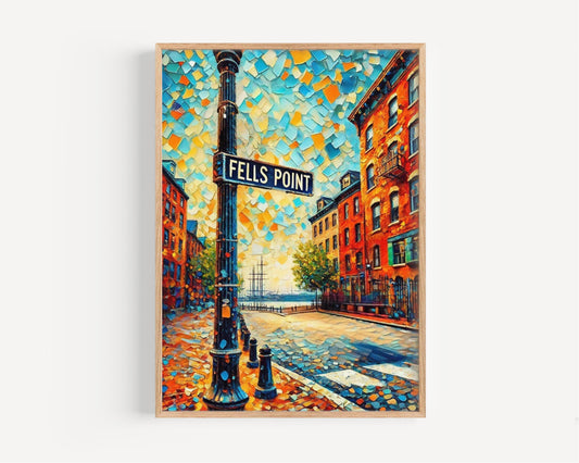 Baltimore Fells Point Wall Art Print - Maryland Travel Poster, Housewarming Gift, Baltimore City Decor