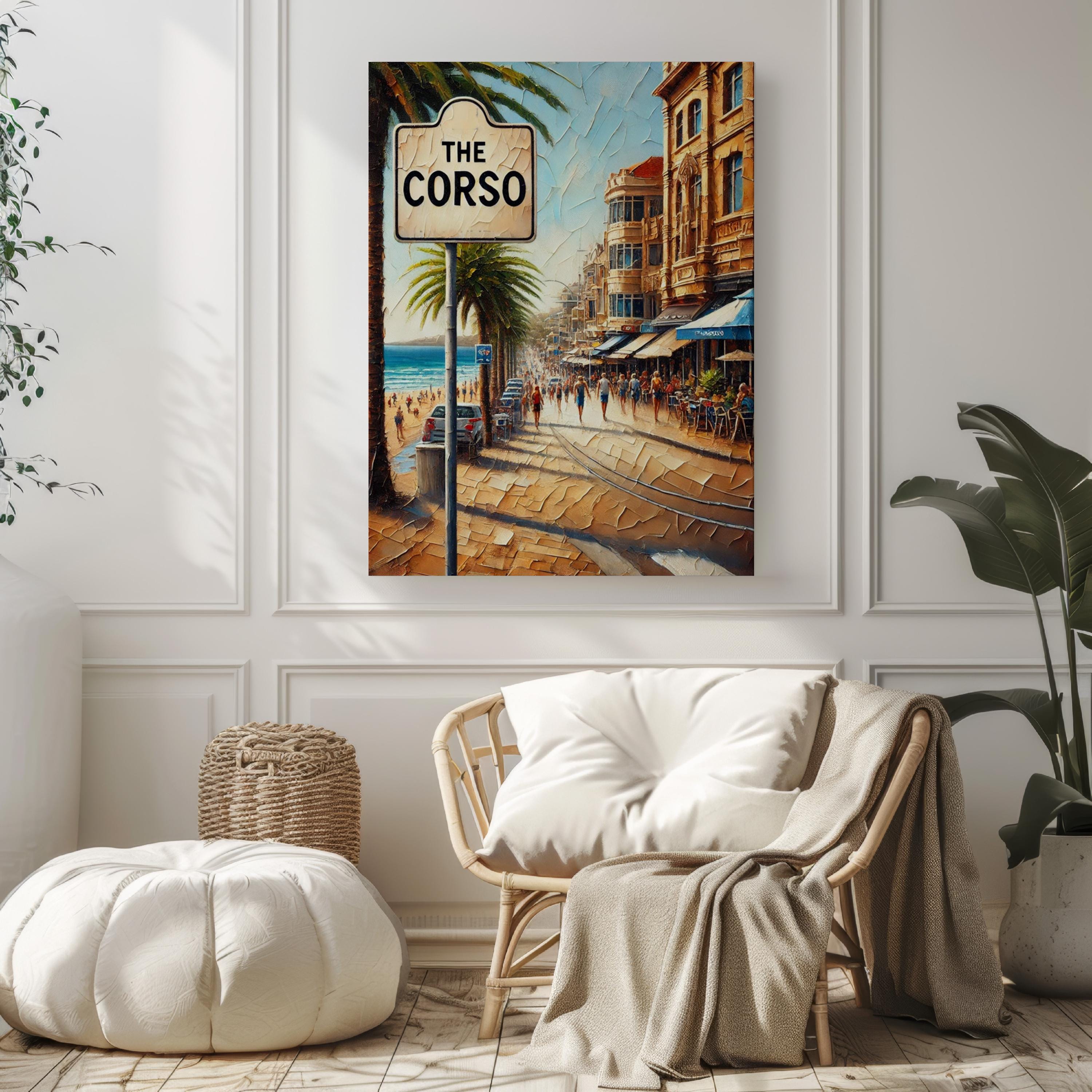 The Corso Wall Art Manly Print Australia Travel Poster Gift Souvenir | Home Decor, Housewarming, Personalized Gift, Street Sign Art
