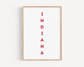 College Map Wall Art - Indiana, USA