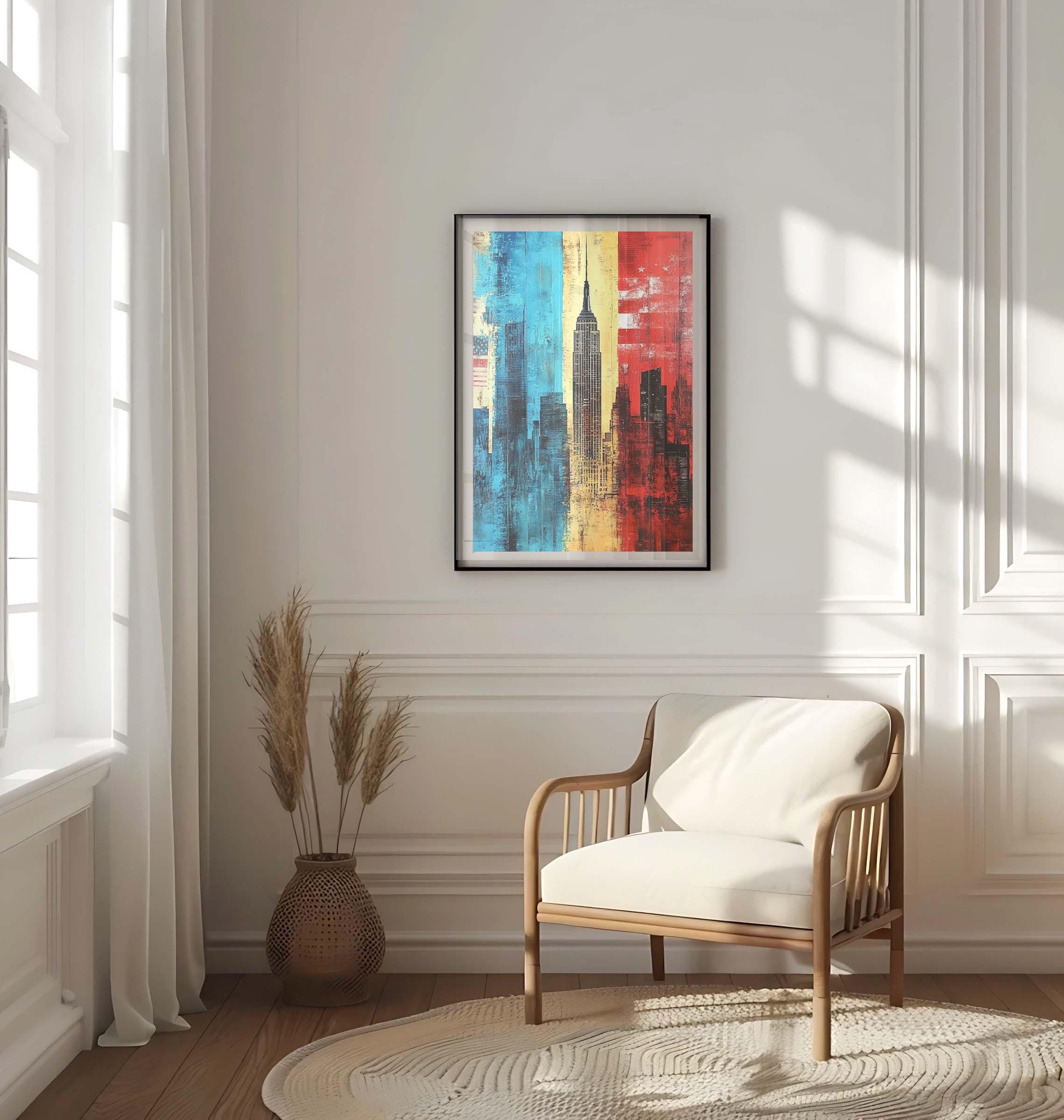 City Skyline Wall Art Patriotic - USA