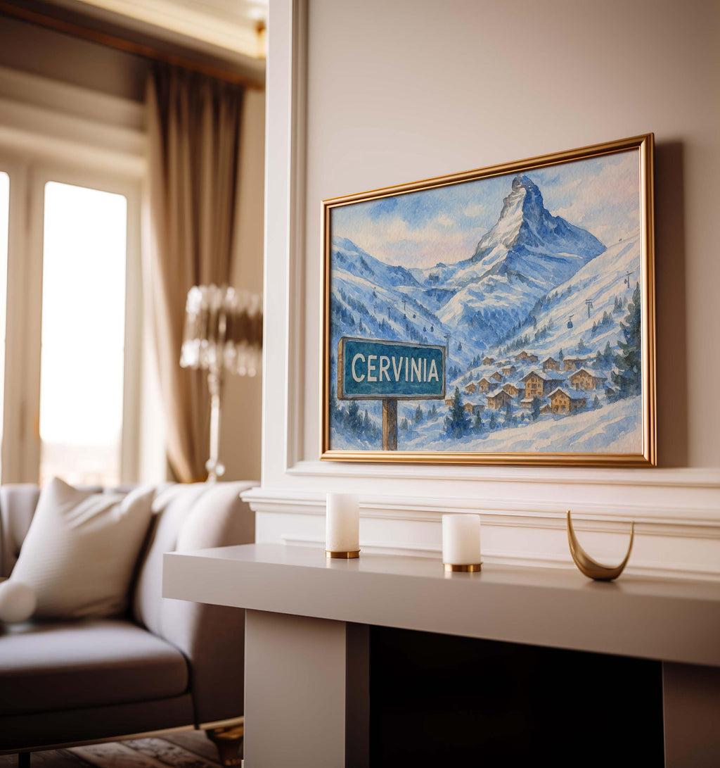 Cervinia Ski Resort Poster - Cervinia, Italy