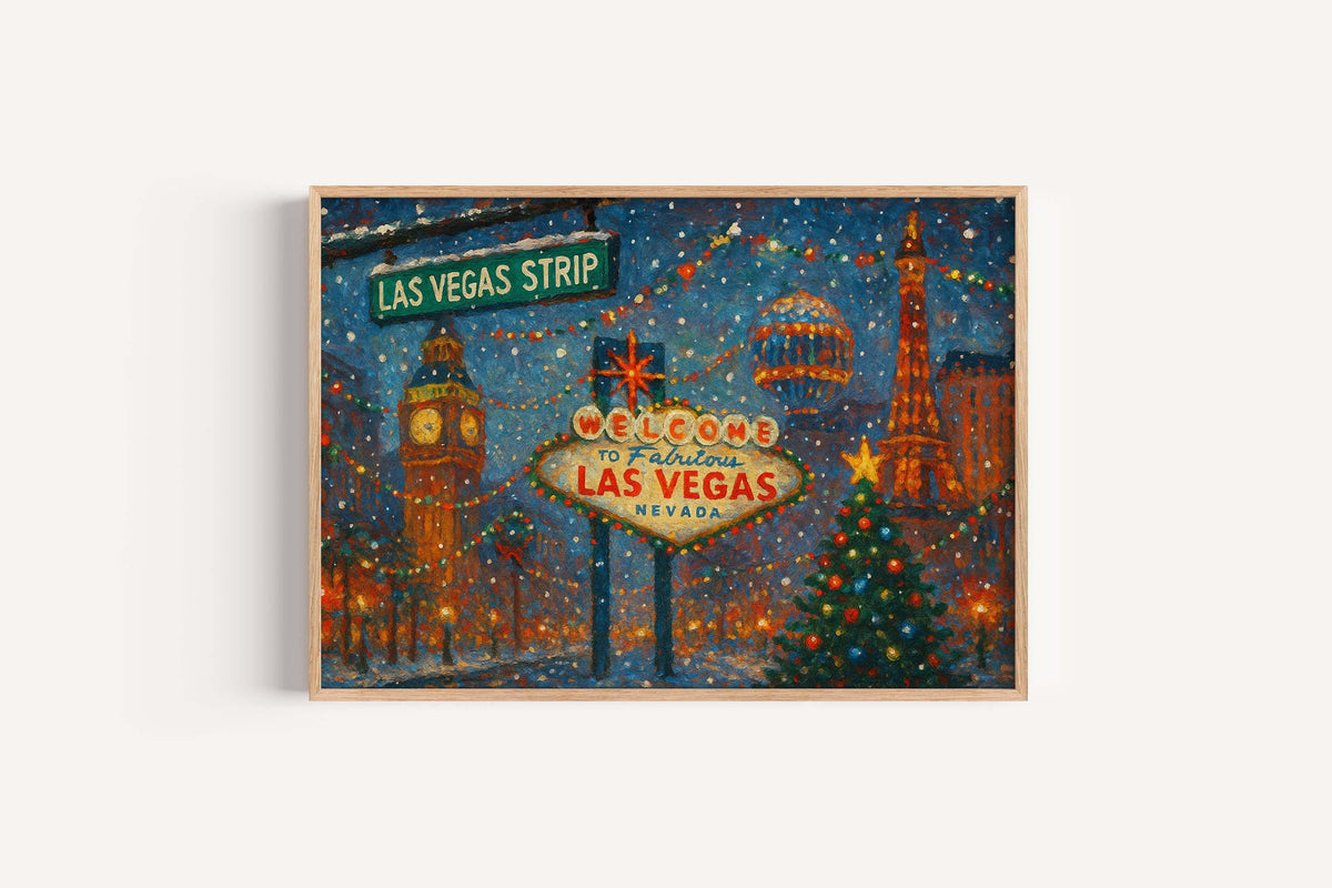 Las Vegas Strip Christmas Print - Las Vegas, Nevada, USA