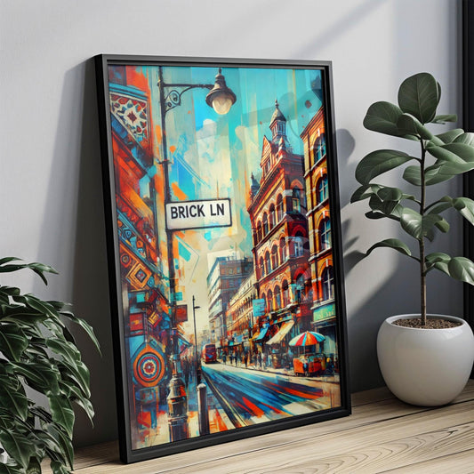 UK London Brick Lane Wall Art Print Vintage Travel Poster Home Decor Gift for UK Lovers