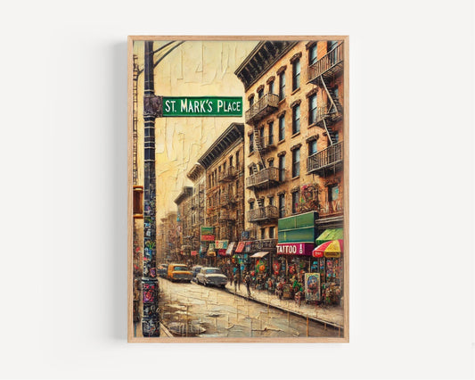 St. Mark’s Place NYC Print: Bohemian East Village Art