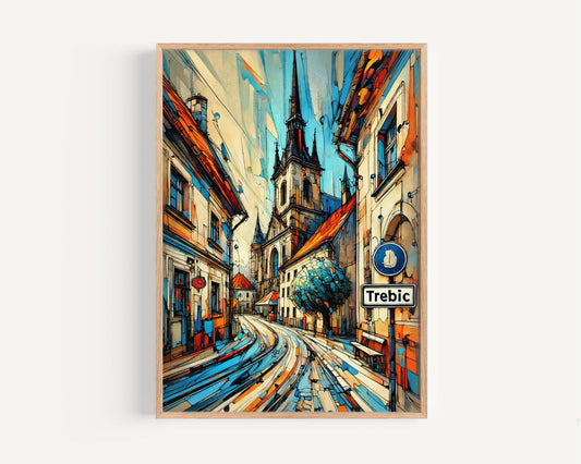 Trebíc Art Czech Republic Wall Art, Travel Print Poster, Cityscape Home Decor, Unique Housewarming Gift, Trebíc Travel Artwork