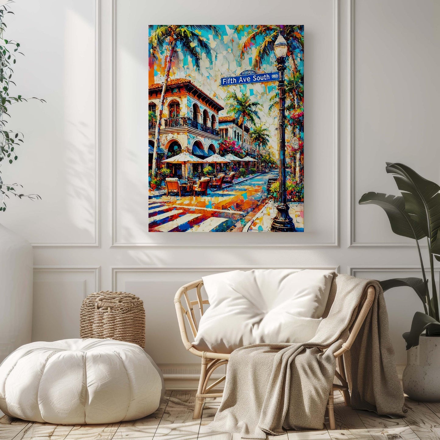 Fifth Avenue South Wall Art - Naples Florida Travel Print, Beach House Decor, Florida Gift, Travel Poster, Housewarming Present