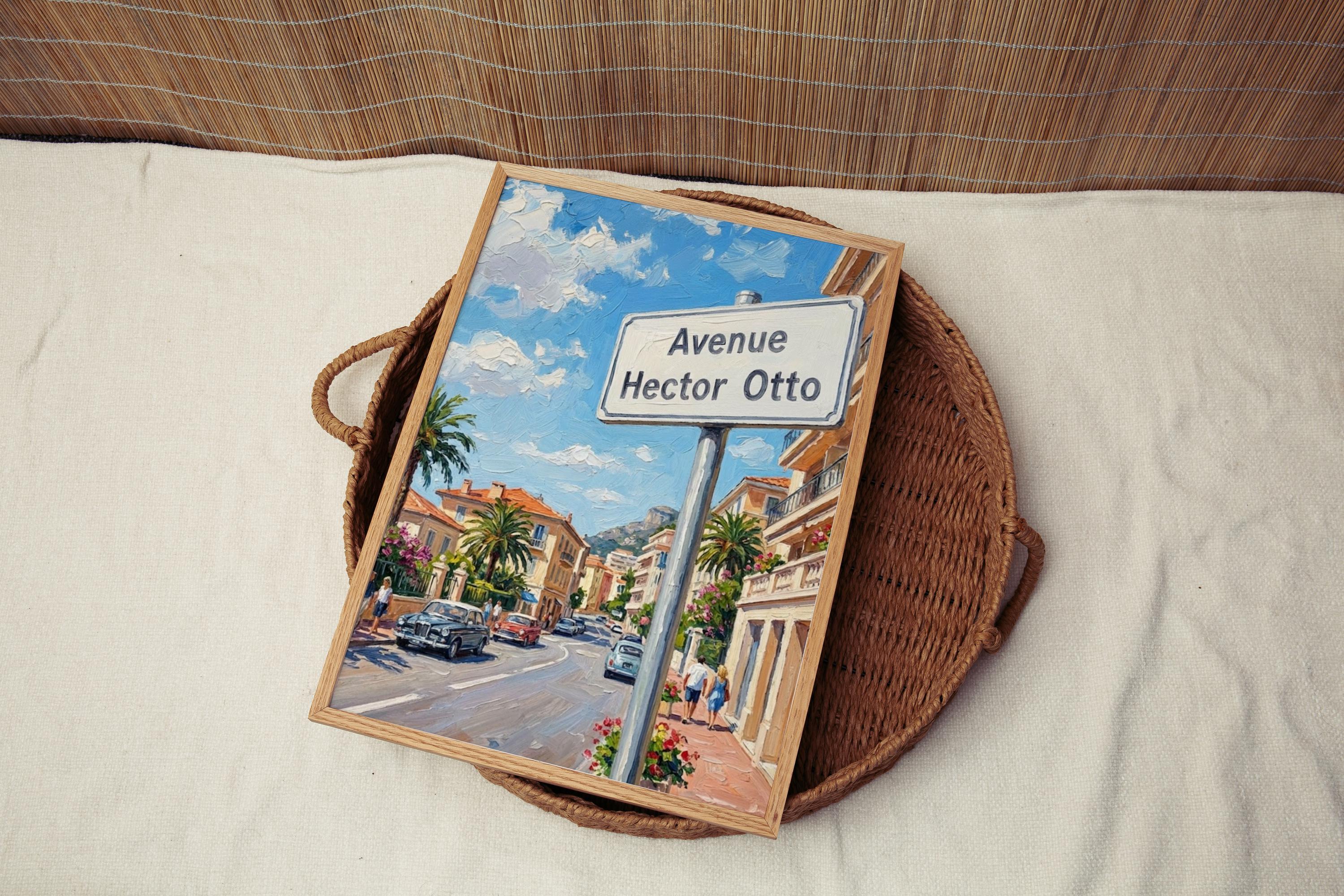Avenue Hector Otto Wall Art Print: Monte Carlo Monaco Travel Poster
