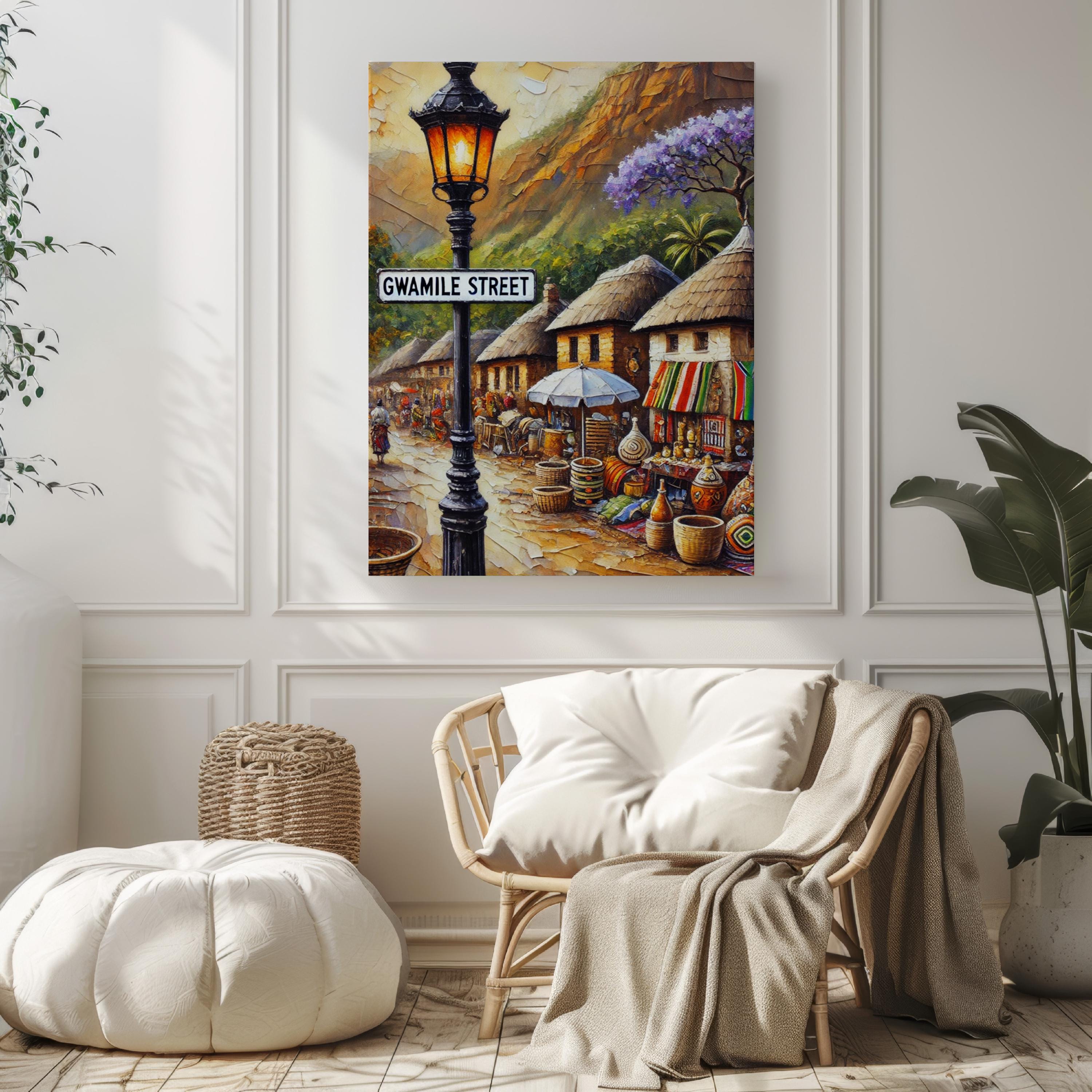 Gwamile Street Wall Art, Mbabane Print, Eswatini Art, “City” Gift, Travel Souvenir, Travel Poster,  “State” Art, PERSONALIZED GIFT
