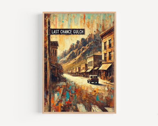 Last Chance Gulch Wall Art, Helena Print, Montana Art, “City” Gift, Travel Souvenir, Travel Poster,  “State” Art, PERSONALIZED GIFT
