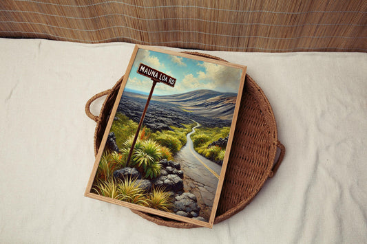 Mauna Loa Rd Wall Art - Hawaii Travel Print, Mauna Loa Road Poster, Tropical Decor, Housewarming Gift, American Art, Hawaii Gift Idea