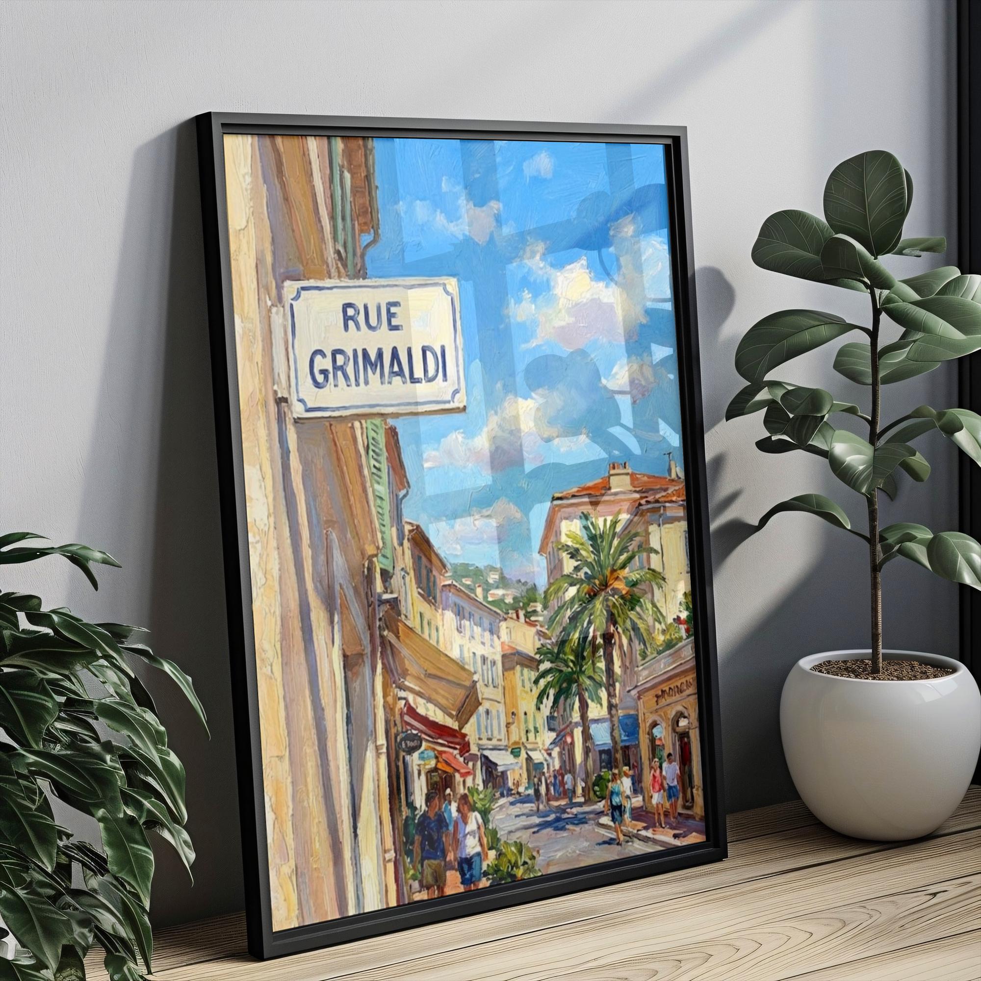 Rue Grimaldi Wall Art Print: La Condamine Monaco Travel Poster