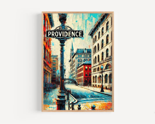Print Providence Wall Art Rhode Island Travel Poster Housewarming Gift American City Map Decor