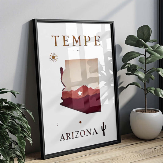 Tempe Print Arizona Wall Art, Travel Decor, College Room Gift, Housewarming & Home Decor, Tempe Arizona Artwork, Unique Arizona Gift