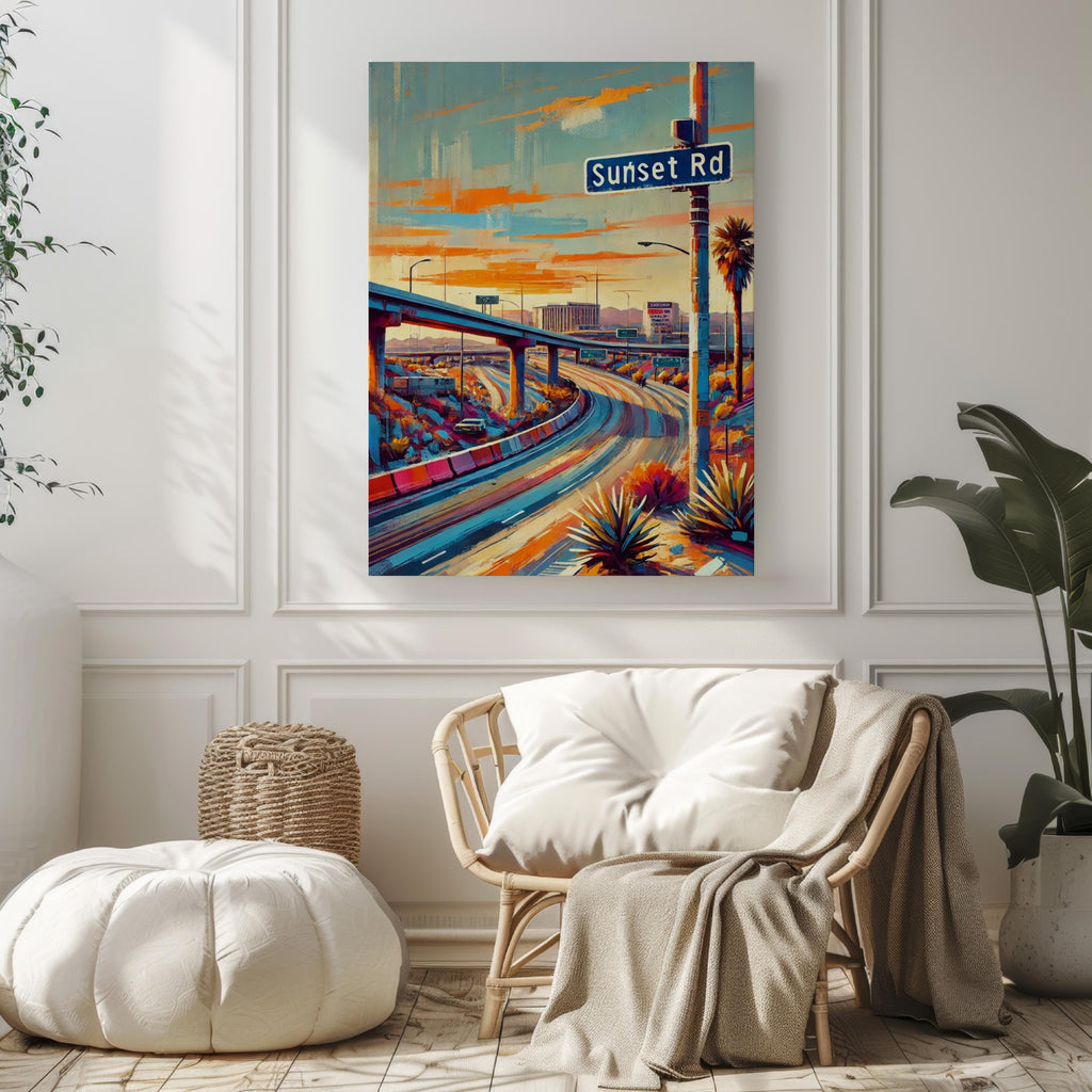 Sunset Road Print - Las Vegas, Nevada, USA