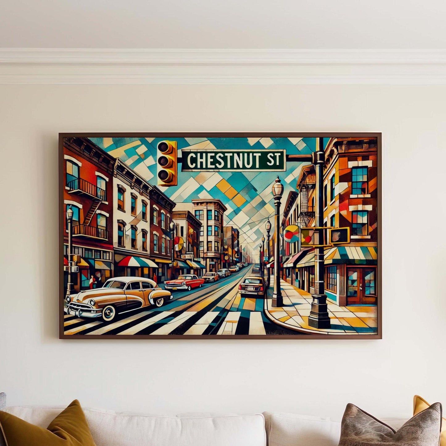 Chestnut St Print Philadelphia Wall Art, Travel Poster Gift, Philly Home Decor, Housewarming & Pennsylvania City Map Art