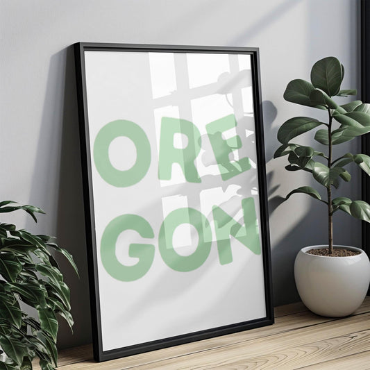 College Art Oregon Wall Art Print - Dorm Room Decor, Travel & Housewarming Gift, College Wall Artwork for Home