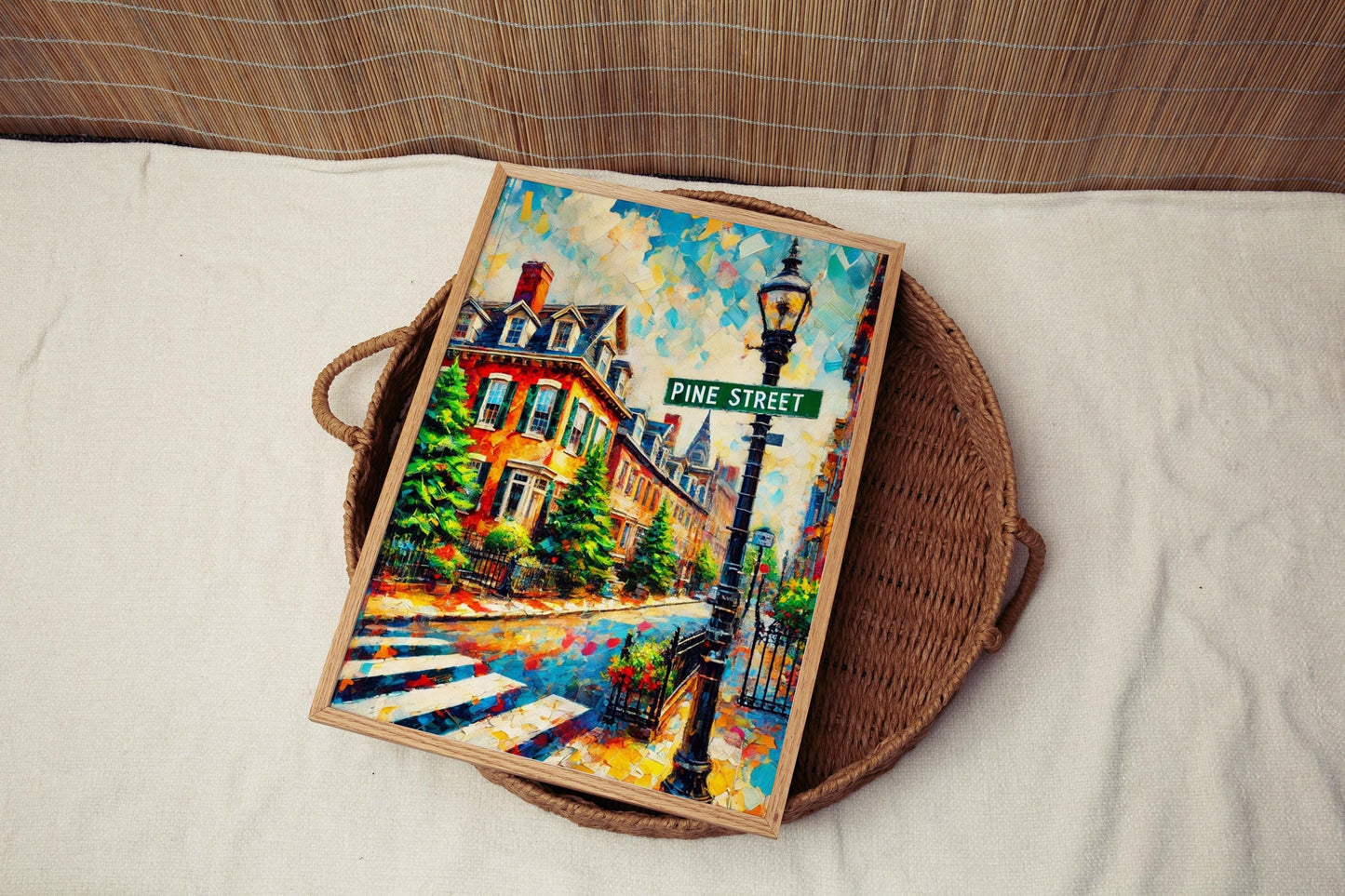 Pine Street Print Philadelphia Wall Art, Philly Travel Poster, Pennsylvania Gift, Housewarming Decor, City Skyline Map, Modern Home Accent