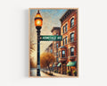 Armitage Street Sign Print: Chicago Lincoln Park Travel Poster