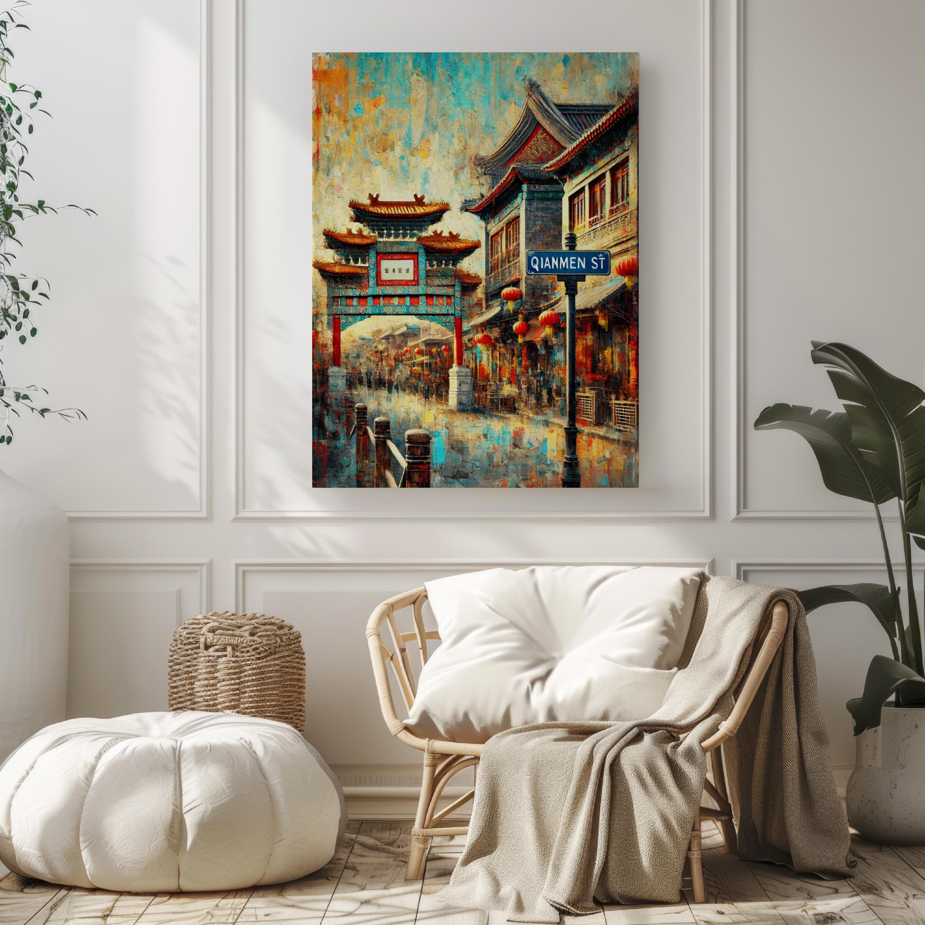 Qianmen Street Print Vintage - Beijing, China