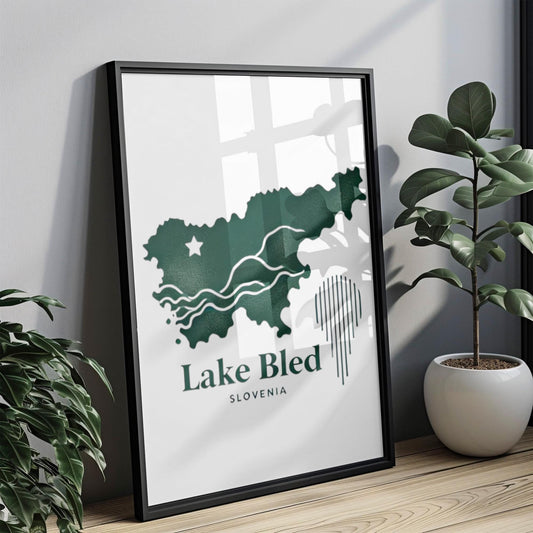 Slovenia Lake Bled Wall Art Print - Travel Home Decor, Slovenia Gift, Housewarming & Beautiful Landscape Artwork