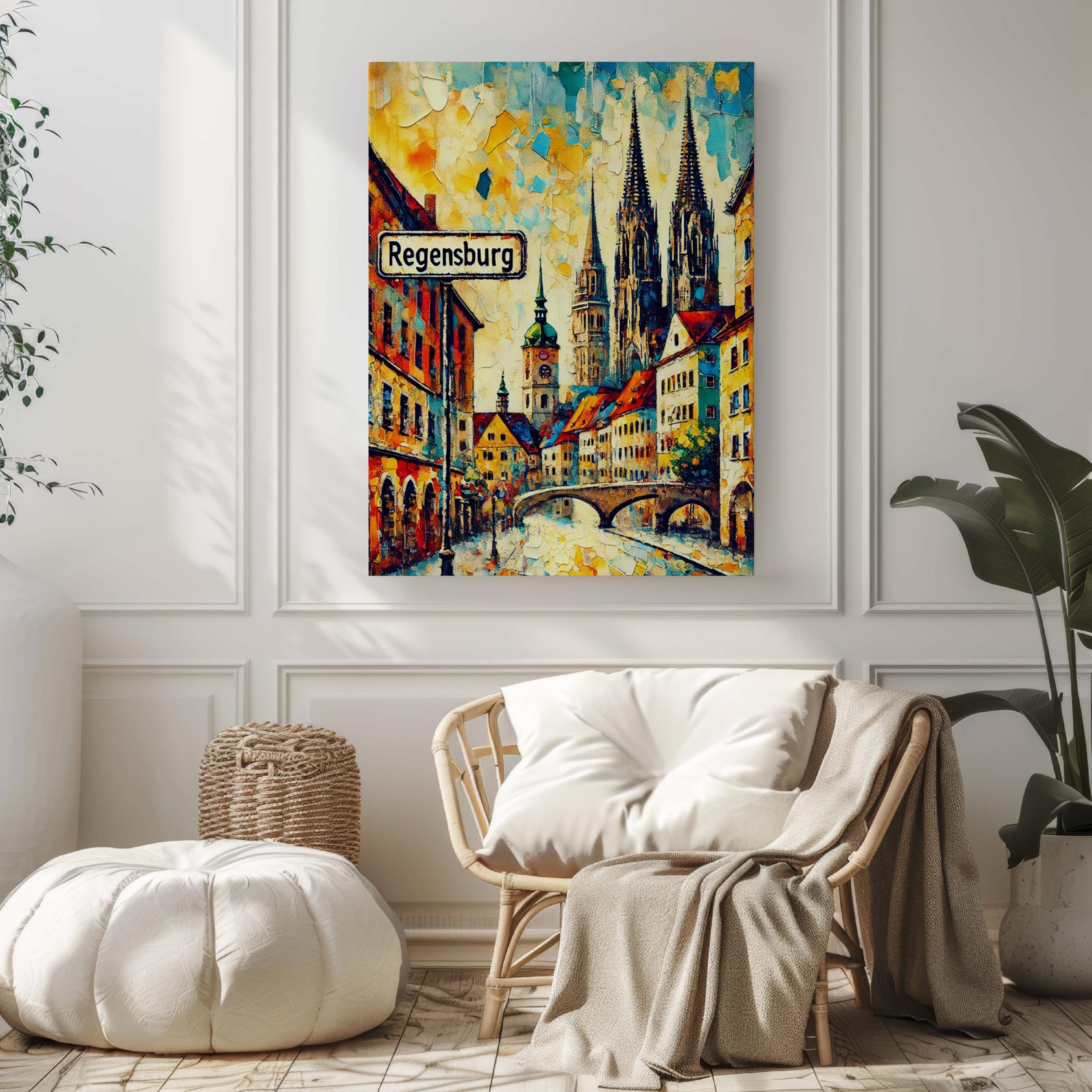 Regensburg Art Print, Germany Travel Poster, Regensburg Wall Art, Housewarming Gift, European City Decor, German Travel Gift