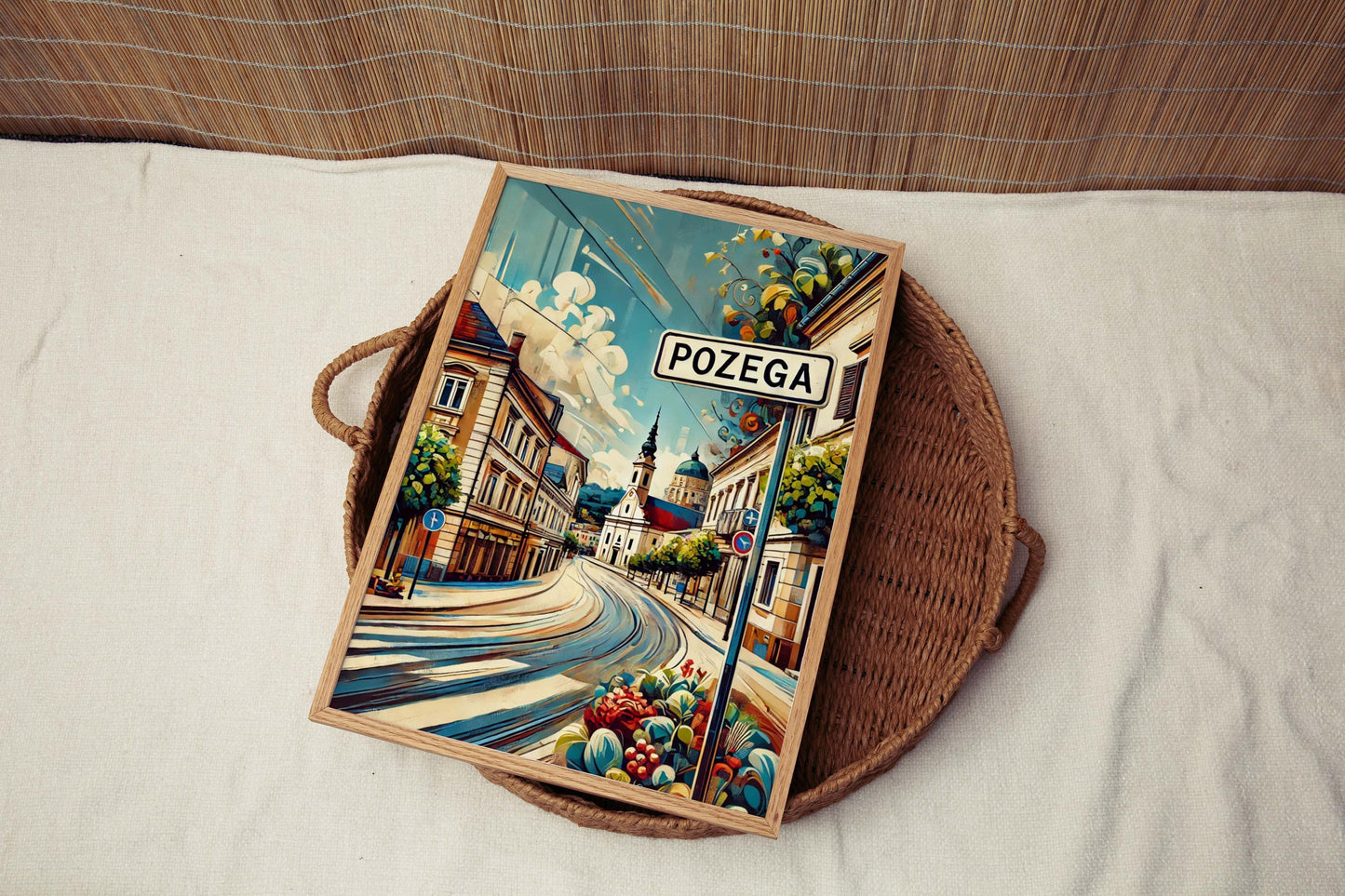 Požega Art Print - Croatian City Travel Poster, European Wall Art, Housewarming Gift, Požega Decor, Croatia Travel Print