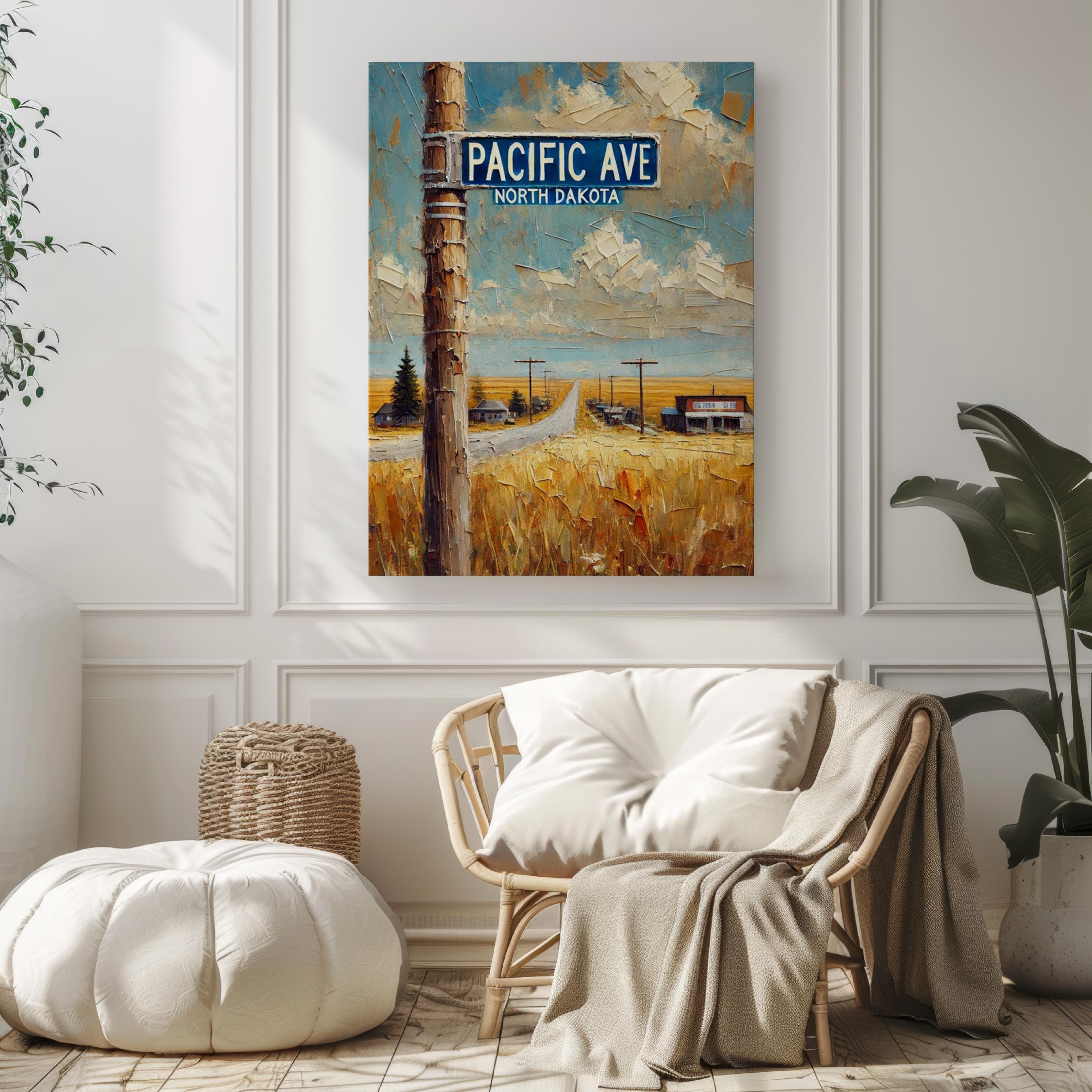 Pacific Avenue Wall Art, Bismarck Print, North Dakota Art, “City” Gift, Travel Souvenir, Travel Poster,  “State” Art, PERSONALIZED GIFT