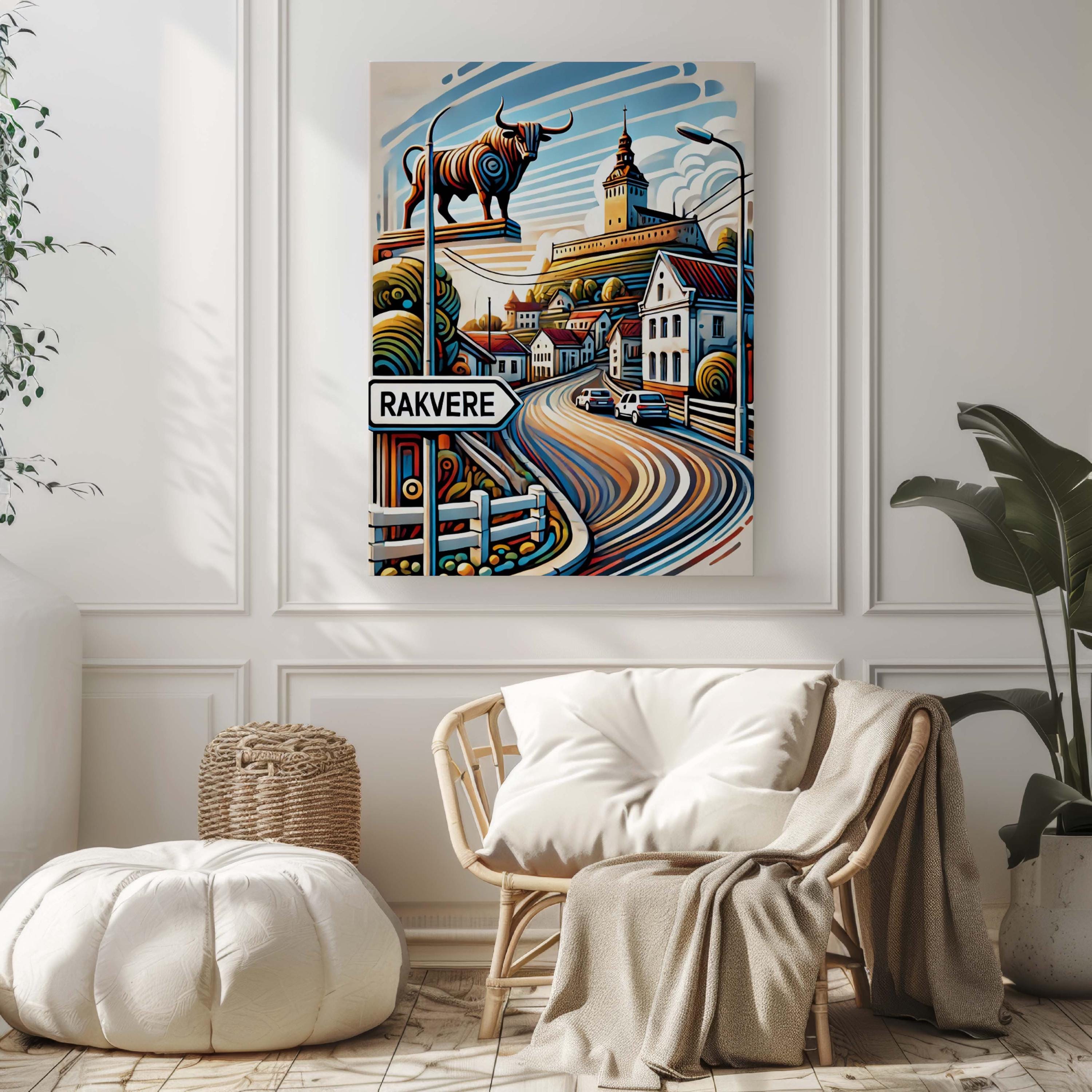 Rakvere Art Wall Print – Estonia City Travel Poster, European Home Decor, Rakvere Gift, Housewarming Present, Modern Travel Wall Art