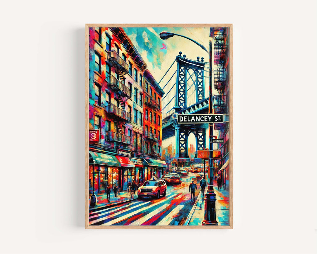 Delancey Street Print Map - Manhattan, New York, USA