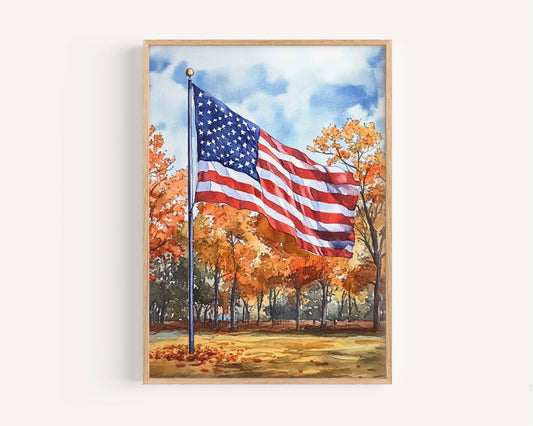 American Flag Artwork | Patriotic USA Wall Art Print | United States Home Decor | American Flag Poster for Living Room or Office
