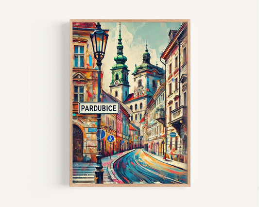 Pardubice Art Print - Czech Republic Wall Art, Travel Poster & City Gift, Housewarming Decor, Modern Pardubice Travel Print