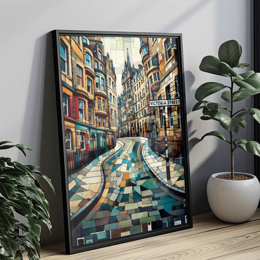 Scotland Victoria Street Wall Art Print - Edinburgh Travel Poster, Housewarming Gift, Scotland Home Decor, Travel Wall Art