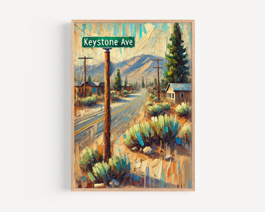 Keystone Avenue Wall Art, Nevada Print, USA Art, “City” Gift, Travel Souvenir, Travel Poster,  “State” Art, PERSONALIZED GIFT